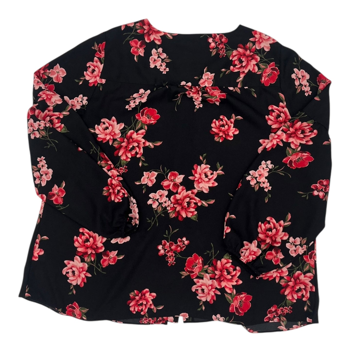 Blouse Ls By Lane Bryant In Black, Size:1X