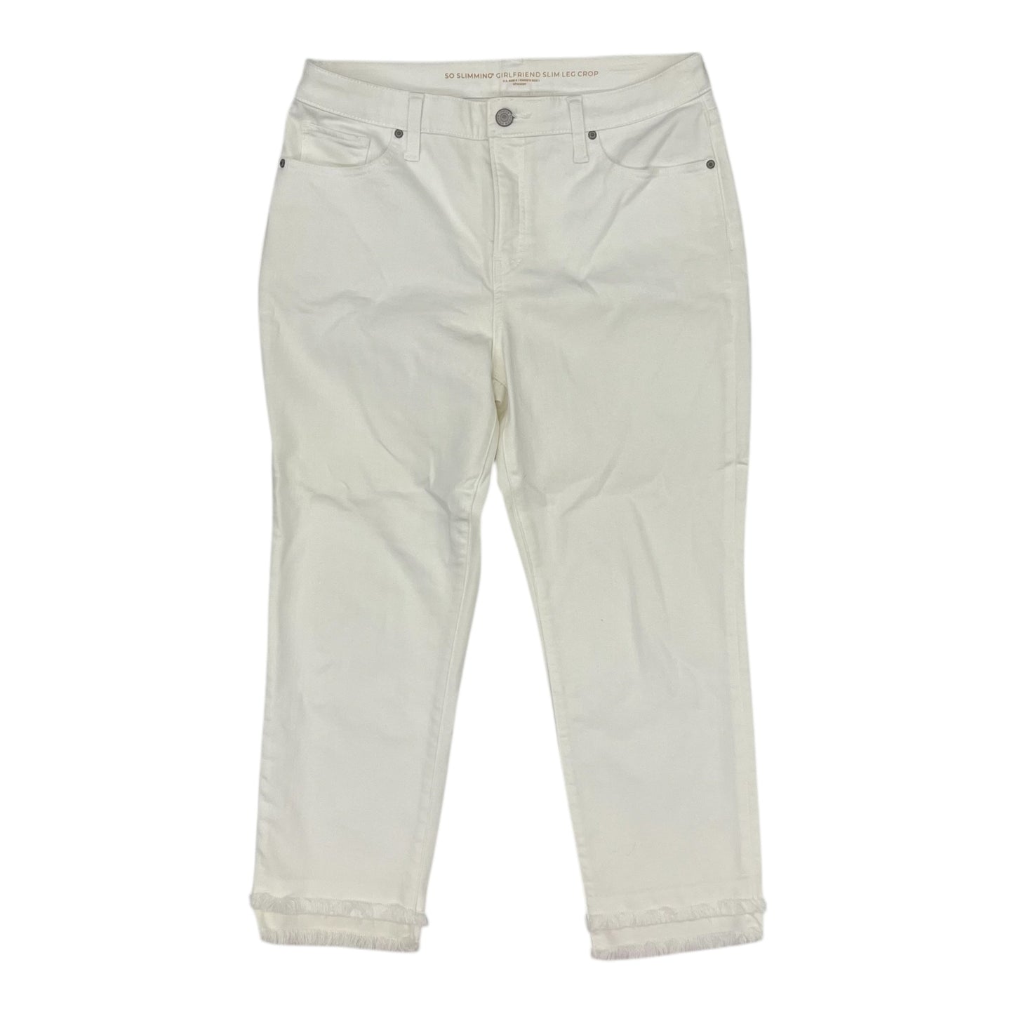 Jeans Cropped By Chicos In White Denim, Size:8