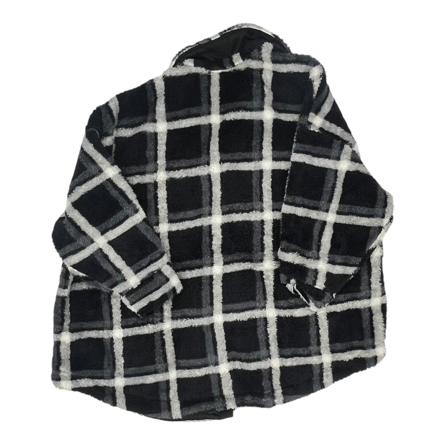 Jacket Faux Fur & Sherpa By Terra & Sky In Black & White, Size:4X