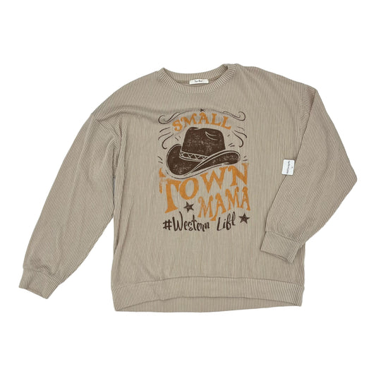 TAN TOP LS by TRES BIEN Size:L