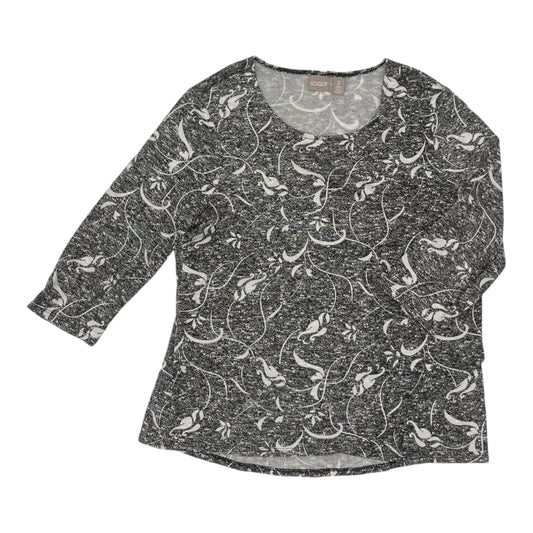 Top 3/4 Sleeve By Chicos In Grey, Size:L