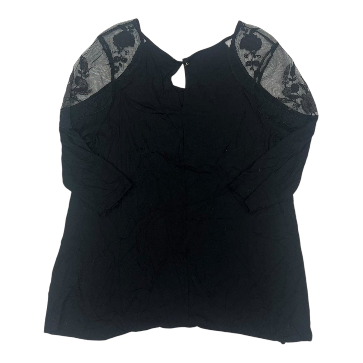 Top 3/4 Sleeve By Maurices In Black, Size:2X