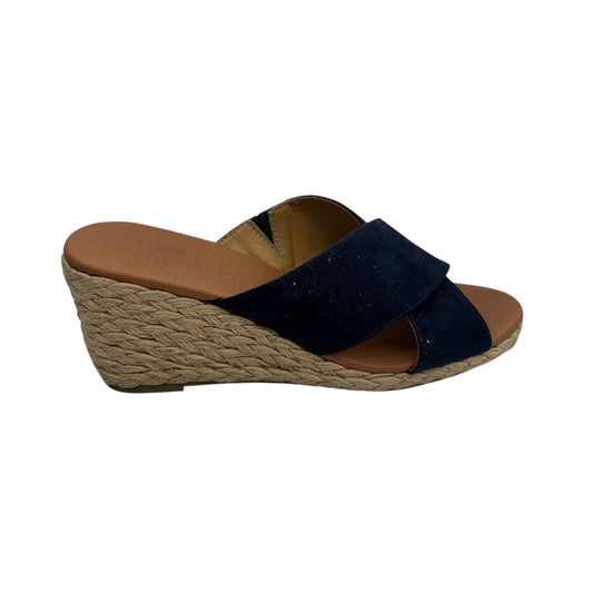 Sandals Heels Wedge By Tommy Bahama In Navy, Size:7.5