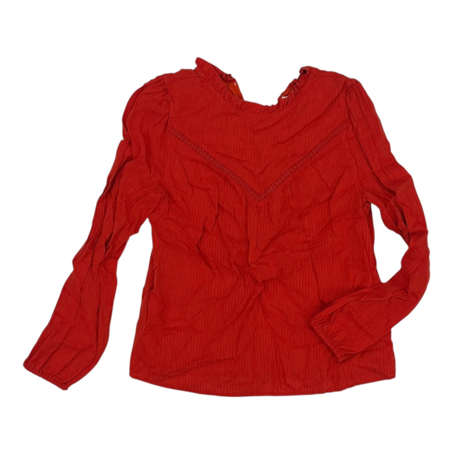 Blouse Ls By Loft In Orange, Size:S