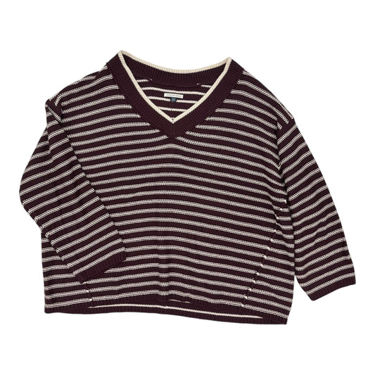 Sweater By American Eagle In Cream & Purple, Size:Xl