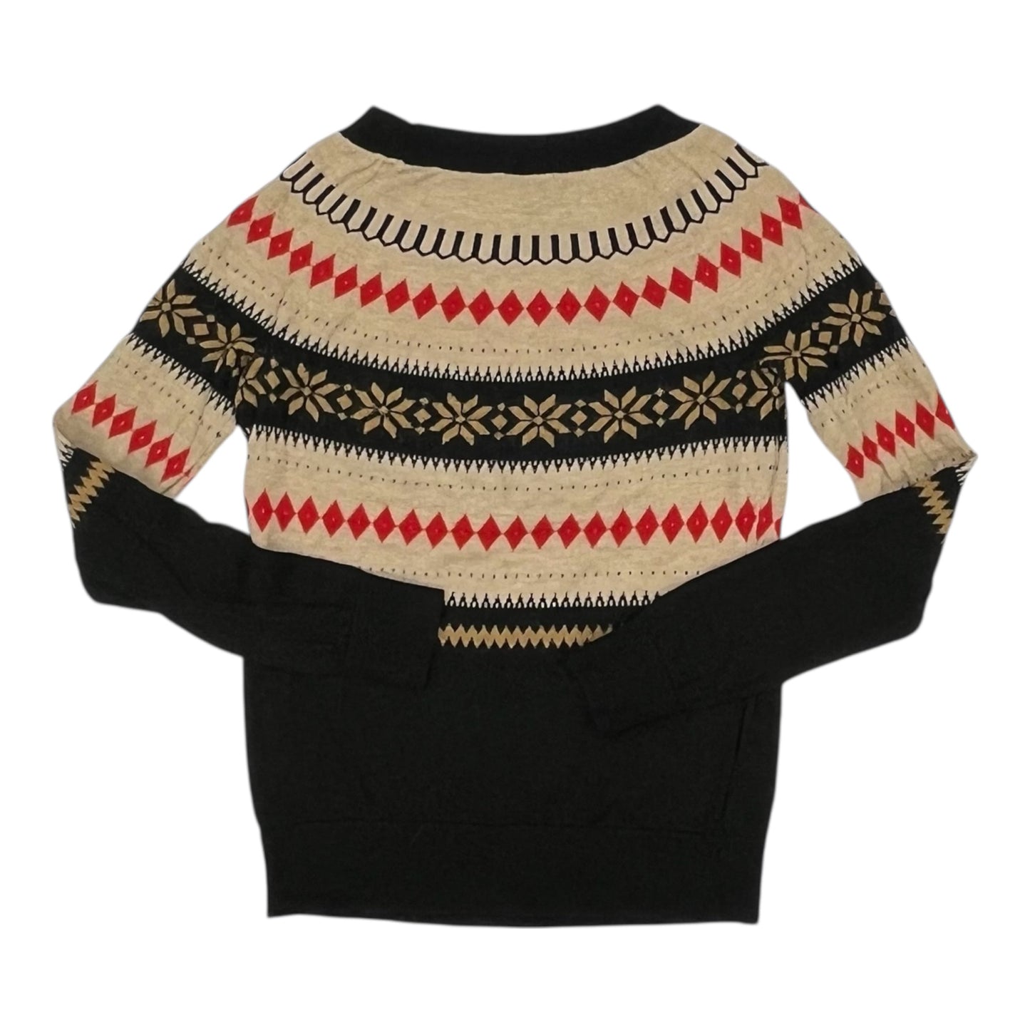 Sweater By Talbots In Black & Tan, Size:Xs