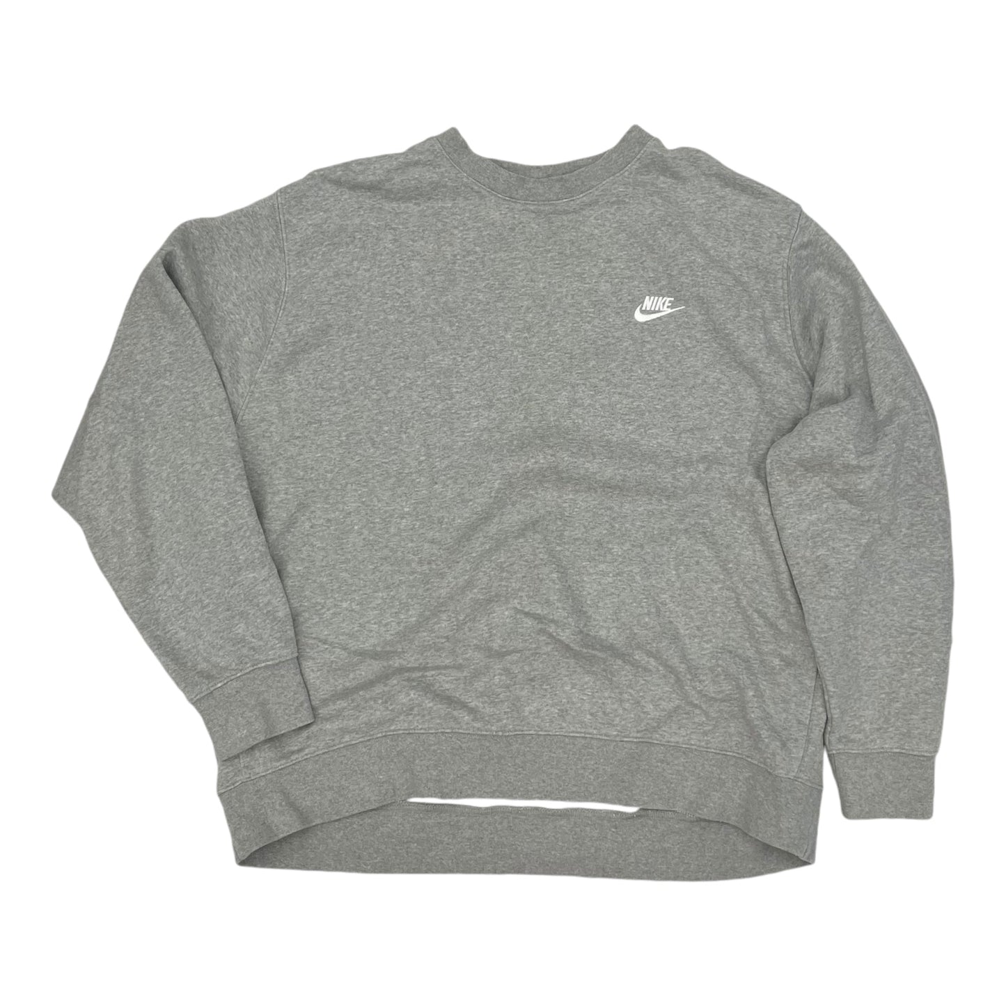 Athletic Top Ls Crewneck By Nike In Grey, Size:Xxl