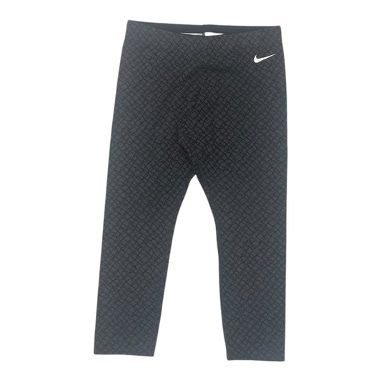 Athletic Leggings By Nike In Black & Grey, Size:M