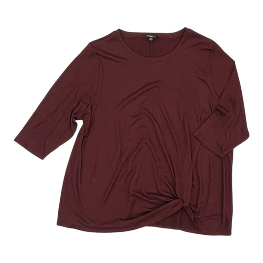 Top 3/4 Sleeve By Lane Bryant In Maroon, Size:4X