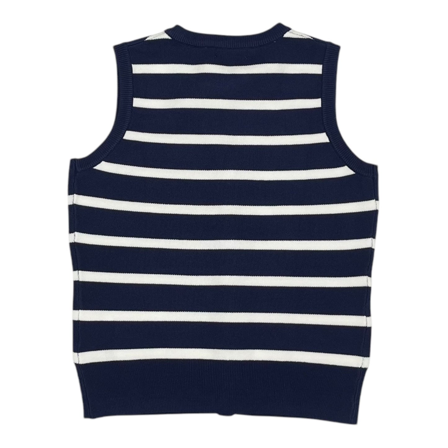 Vest Sweater By Clothes Mentor In Blue & White, Size:S