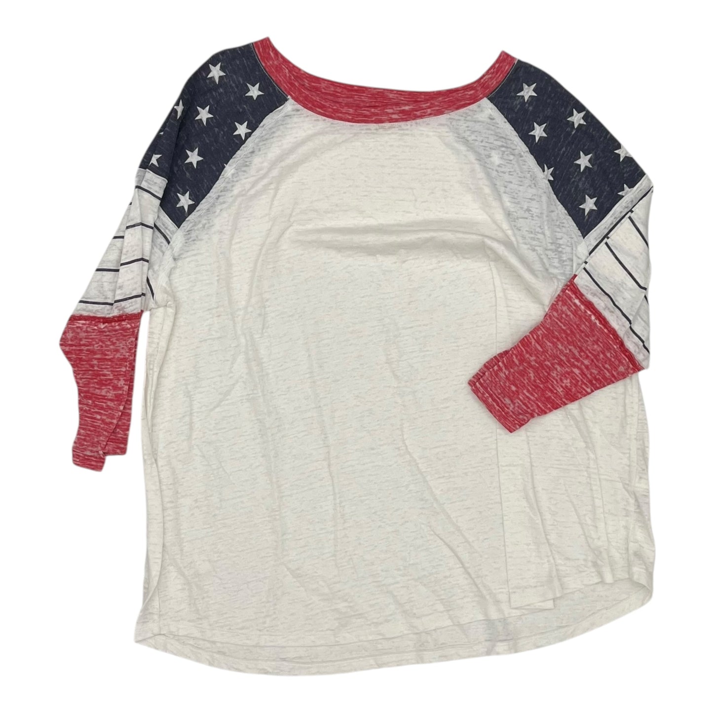 Top 3/4 Sleeve By Maurices In Blue & Red & White, Size:2X