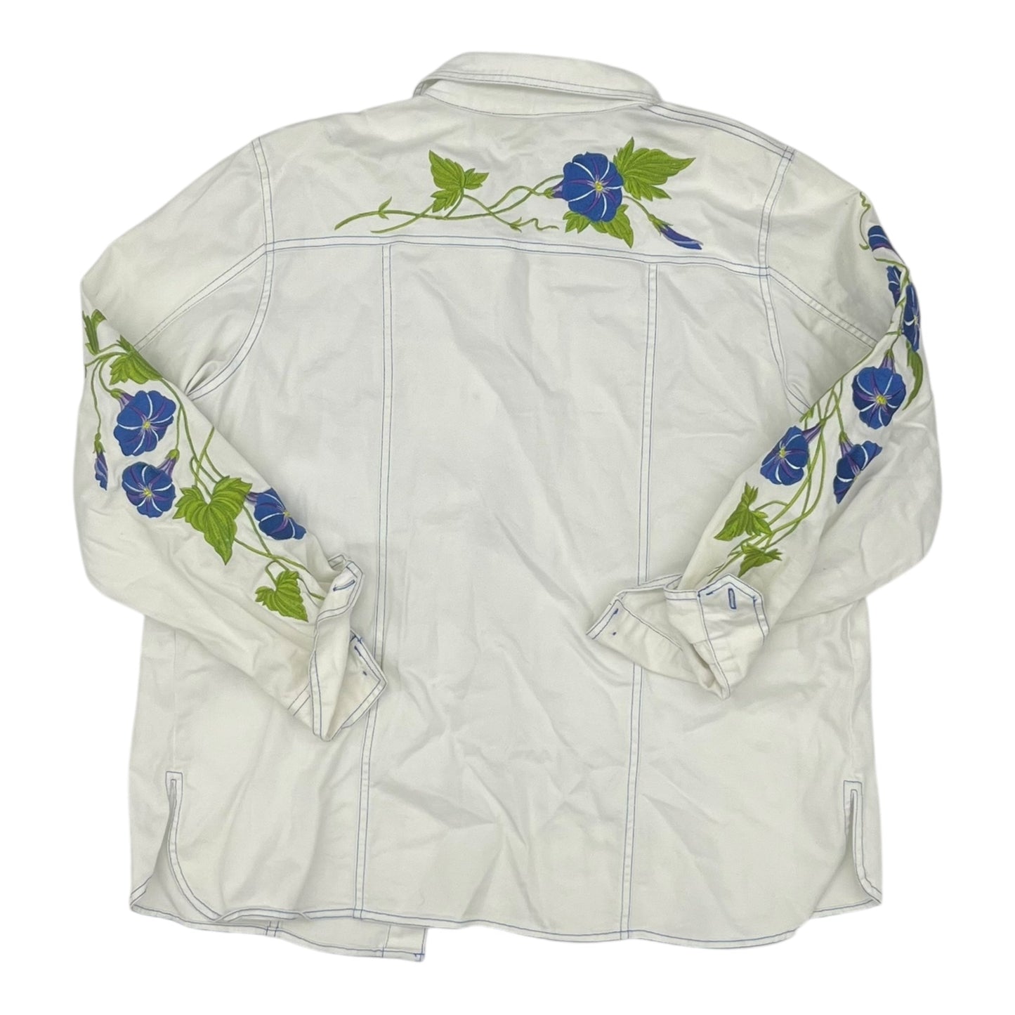 Jacket Denim By Bob Mackie Qvc In White, Size:M