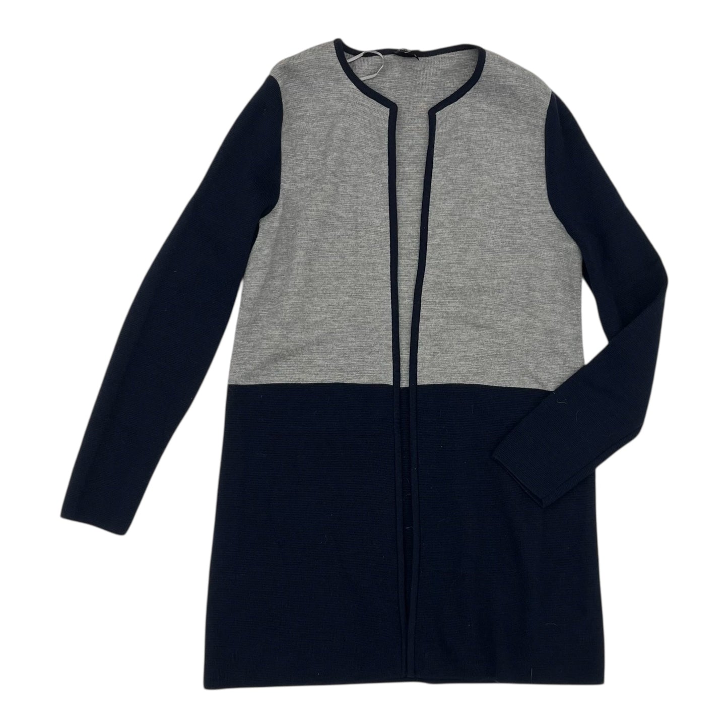 Sweater Cardigan By Talbots In Blue & Grey, Size:M