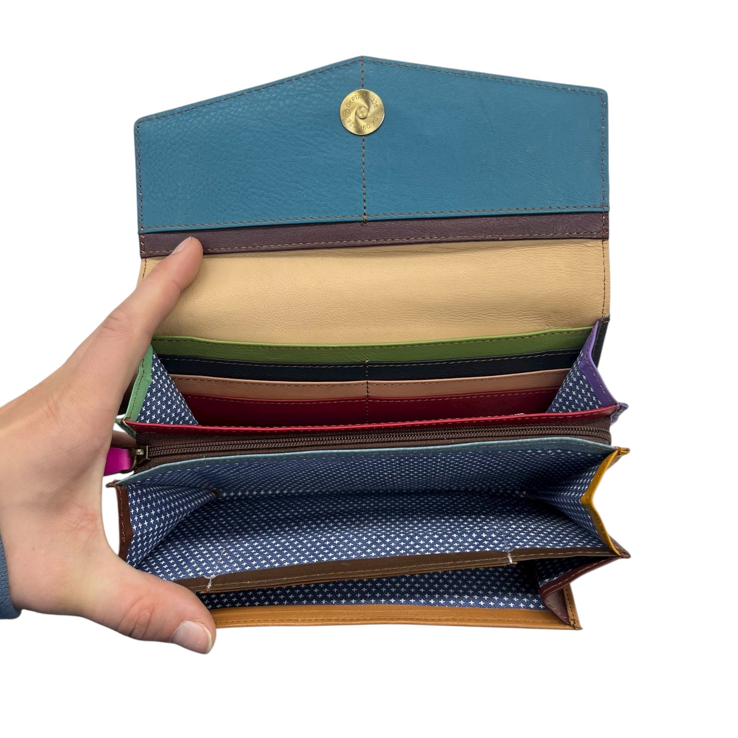 Wallet Leather By Clothes Mentor In Multi, Size:Large