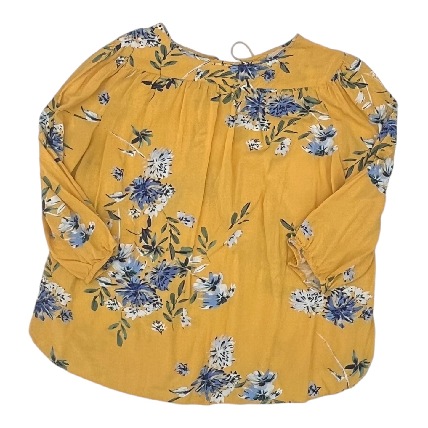 Top 3/4 Sleeve By St Johns Bay In Yellow, Size:Xl