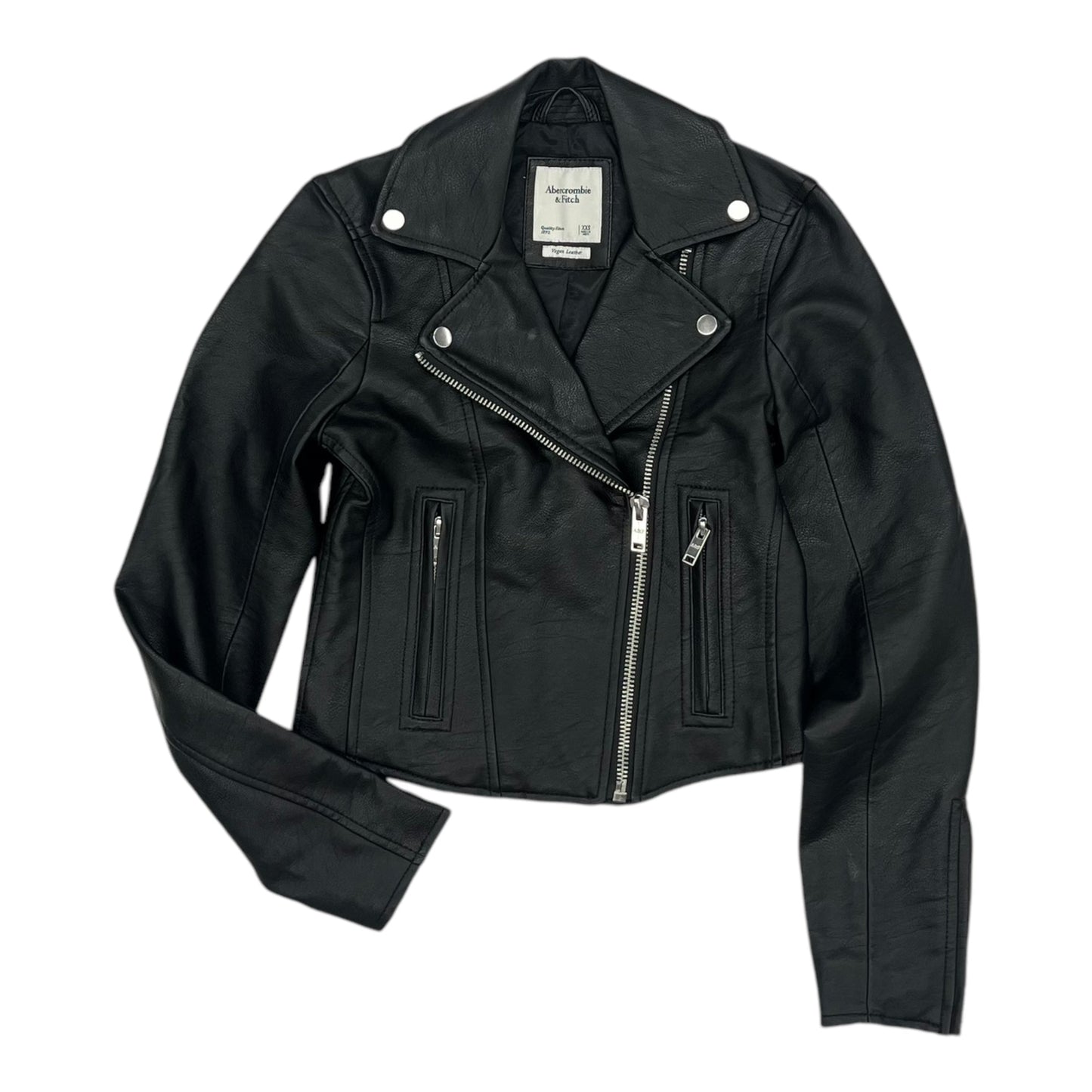 Jacket Moto By Abercrombie And Fitch In Black, Size:Xxs