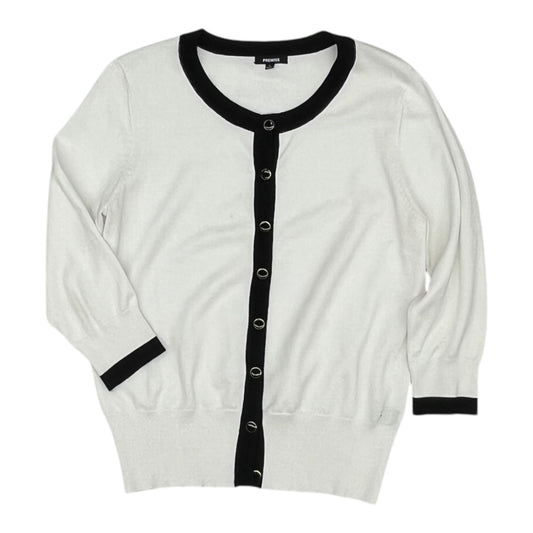 Sweater Cardigan By Premise In White, Size:L