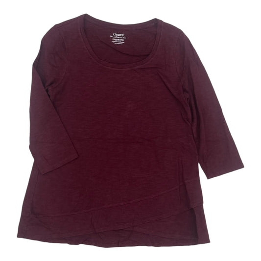 Top 3/4 Sleeve Basic By Chicos In Red, Size:M