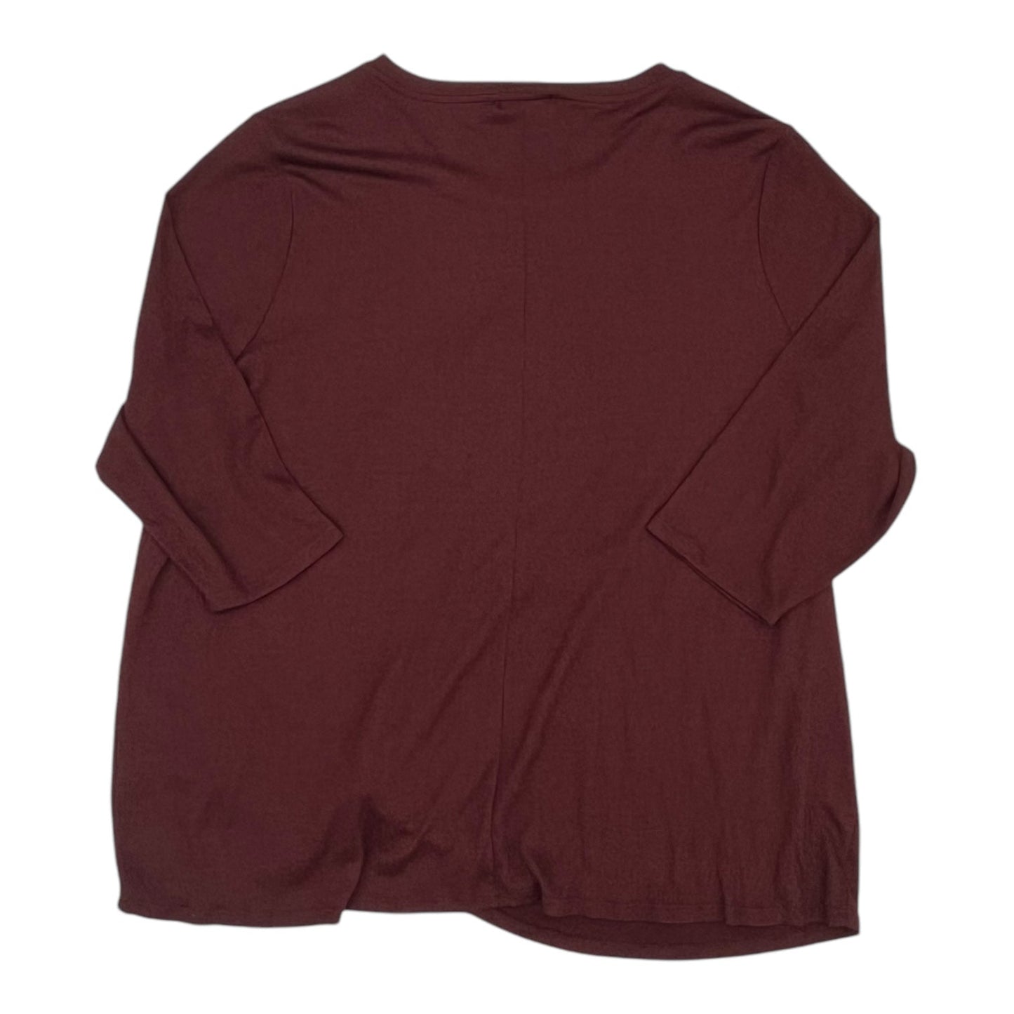 Top 3/4 Sleeve By Lane Bryant In Maroon, Size:4X