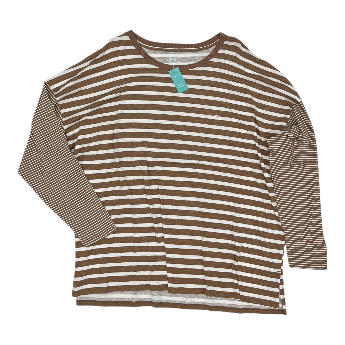 Top Ls By Maurices In Brown, Size:2X