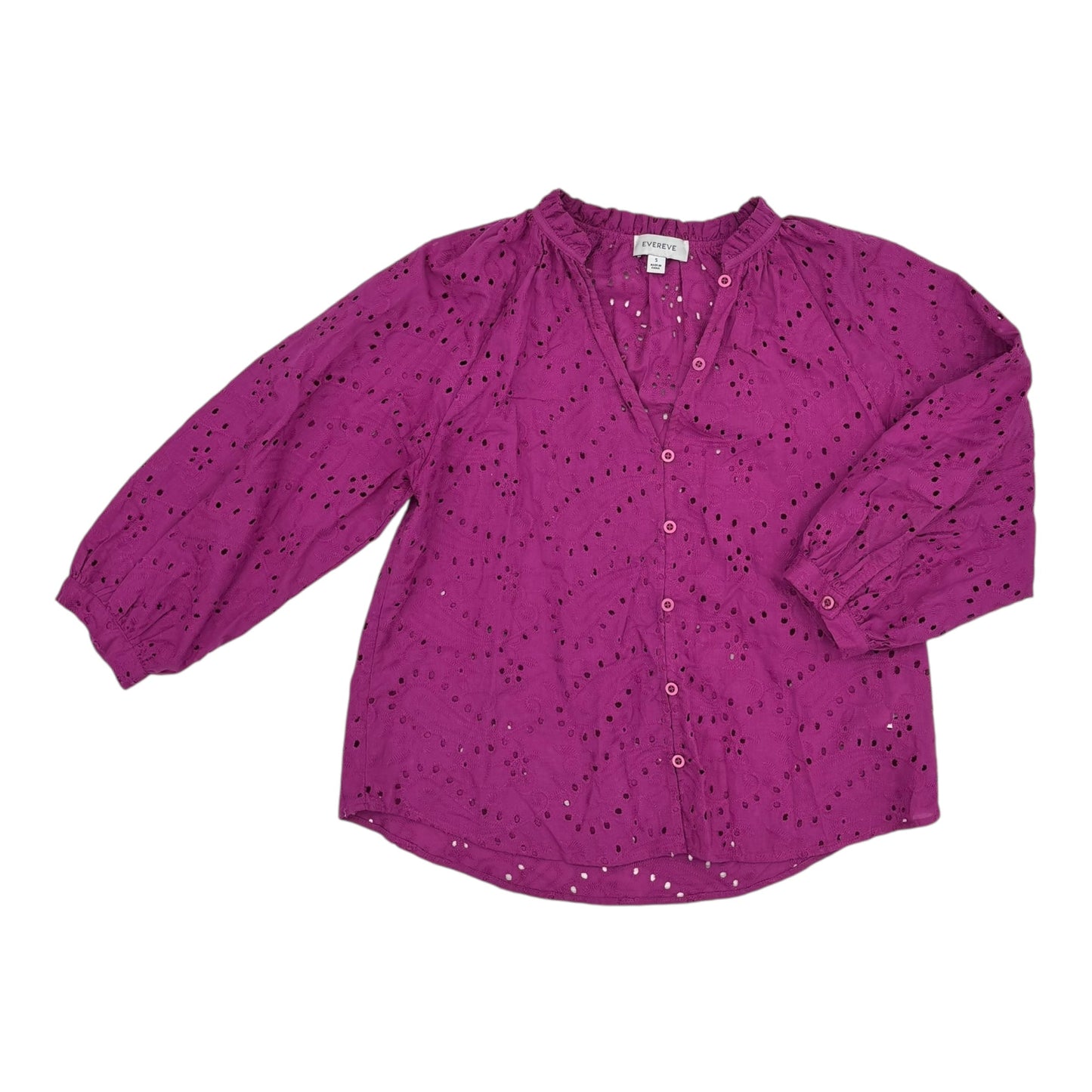 Top 3/4 Sleeve By Evereve In Purple, Size:S