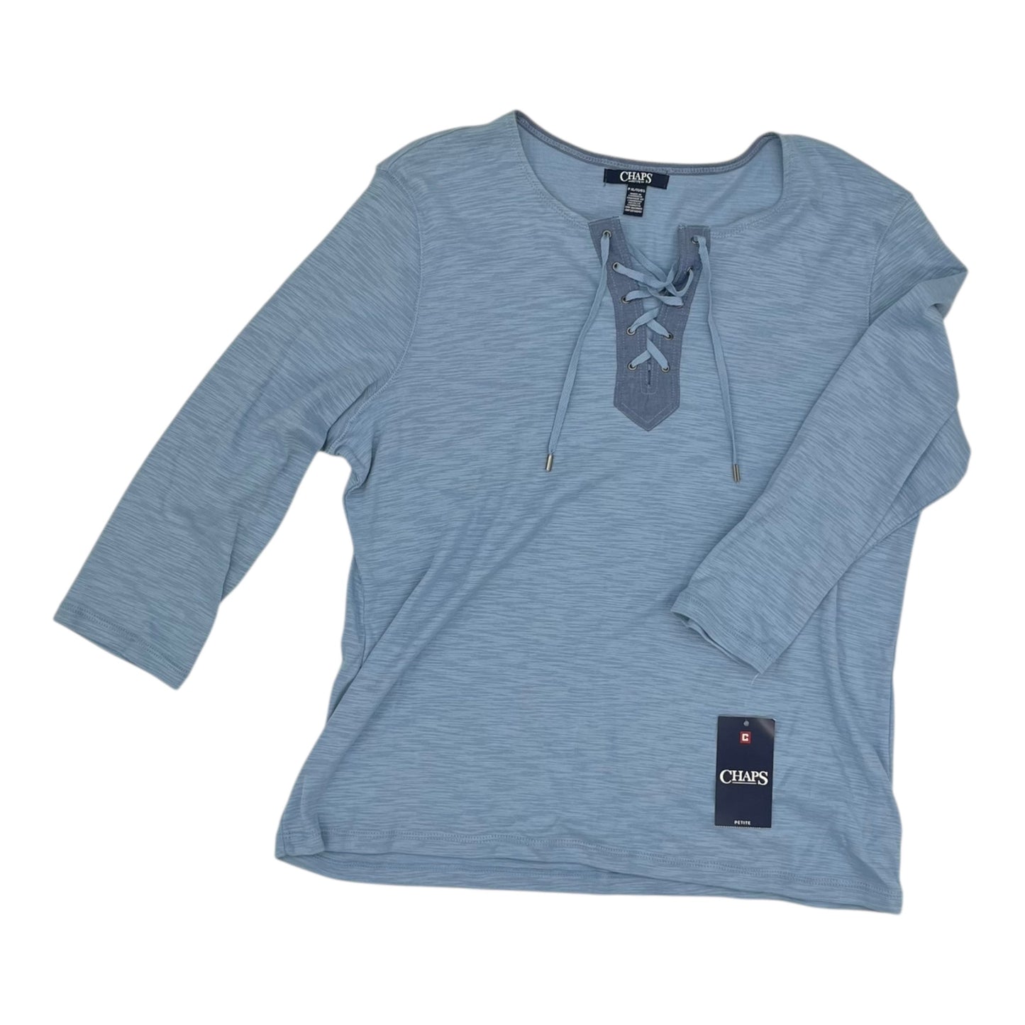 Top 3/4 Sleeve By Chaps In Blue, Size:Xlp