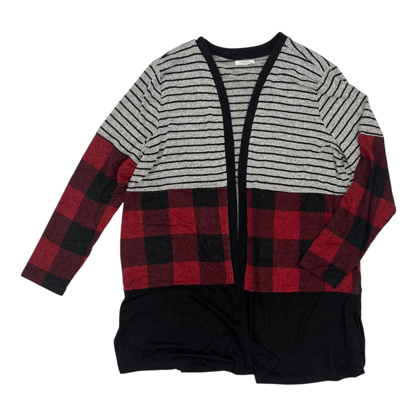 Cardigan By Maurices In Black & Red, Size:Xl
