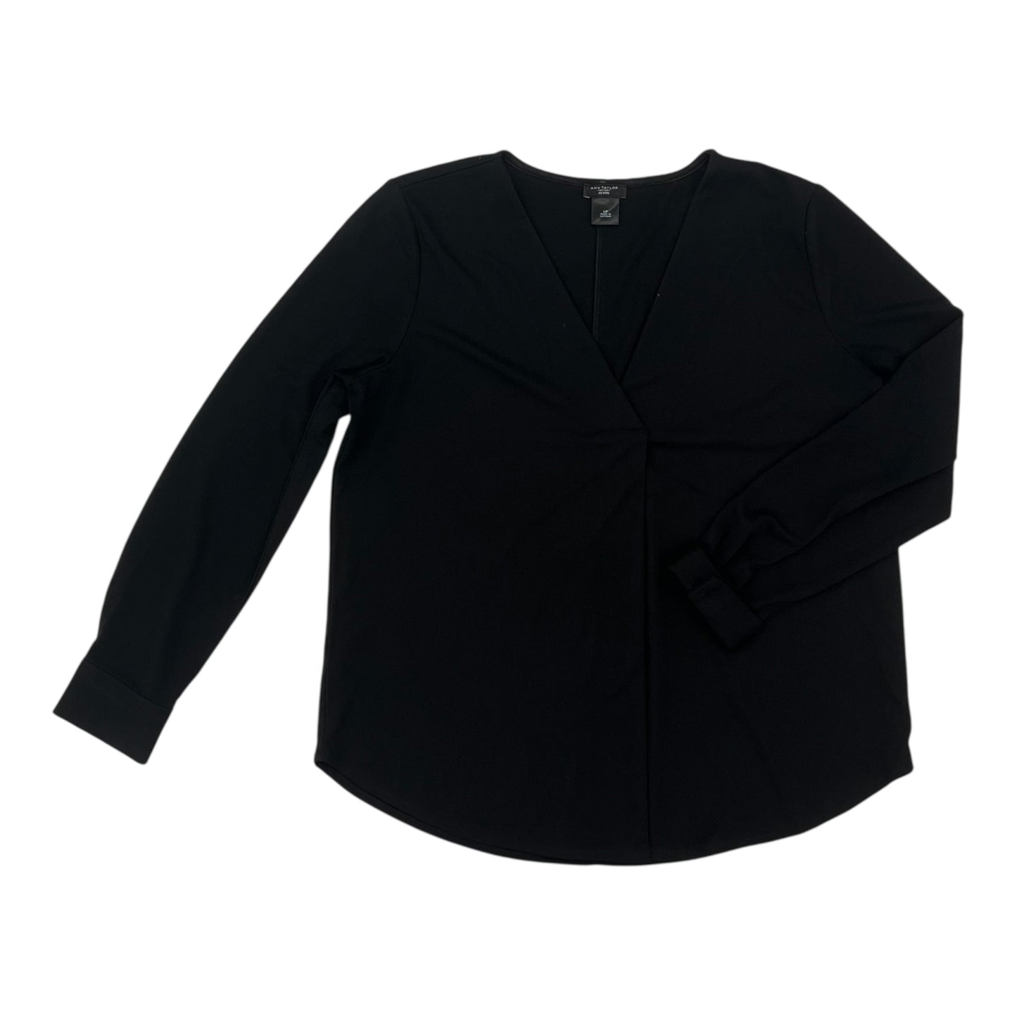 Blouse Ls By Ann Taylor In Black, Size:Lp