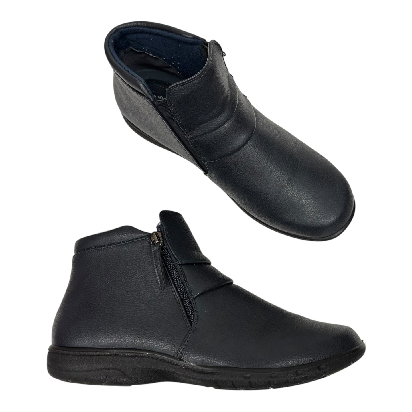 Boots Ankle Flats By Easy Street In Navy, Size:10