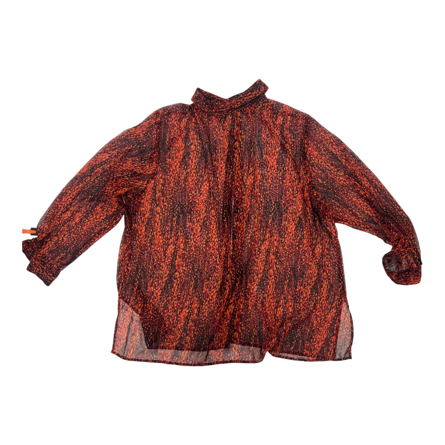 BLOUSE LS by NOTATIONS In ORANGE, Size: 3X