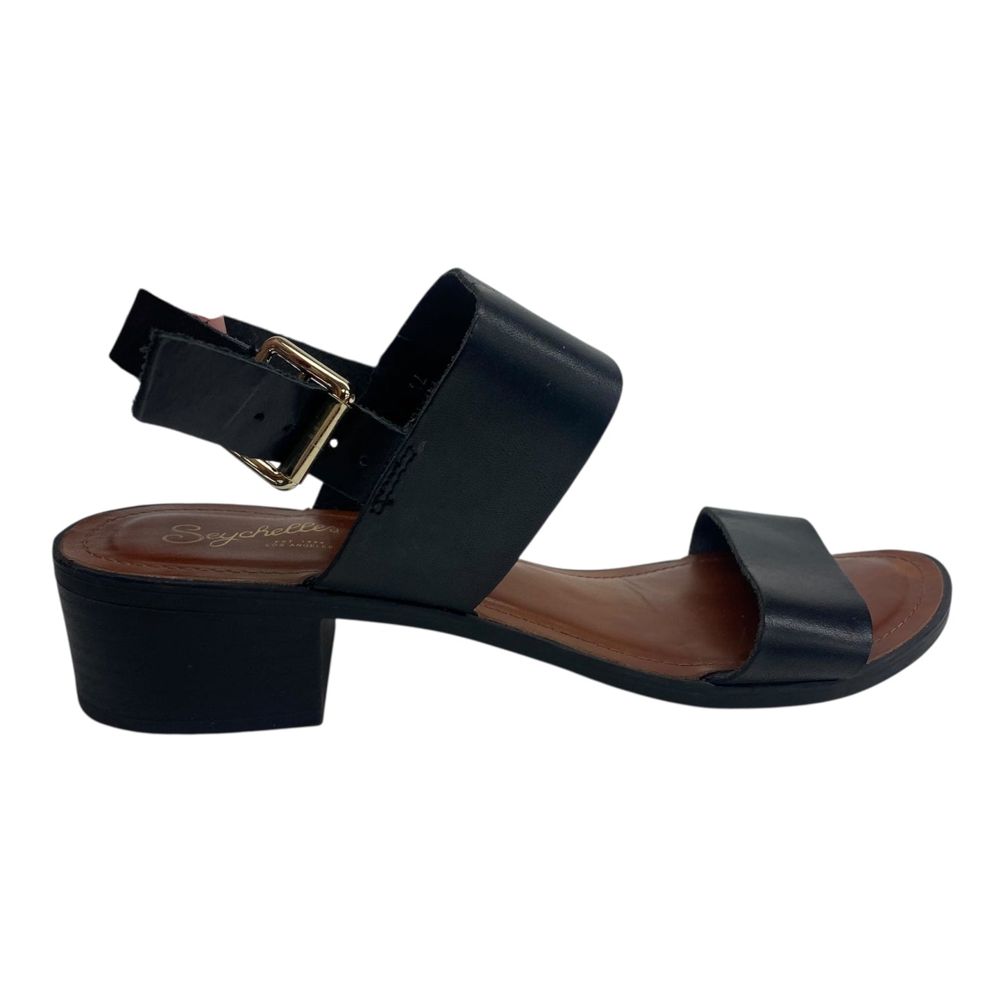 SANDALS HEELS BLOCK by SEYCHELLES in BLACK, Size:7.5