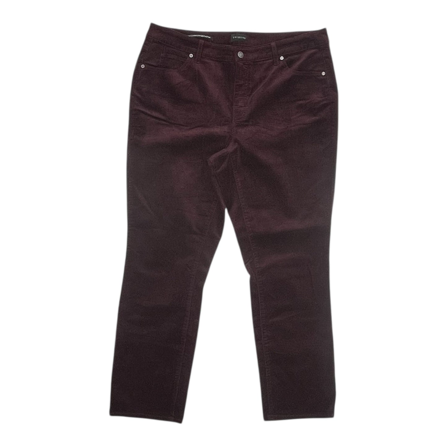Pants Corduroy By Talbots In Maroon, Size:14P