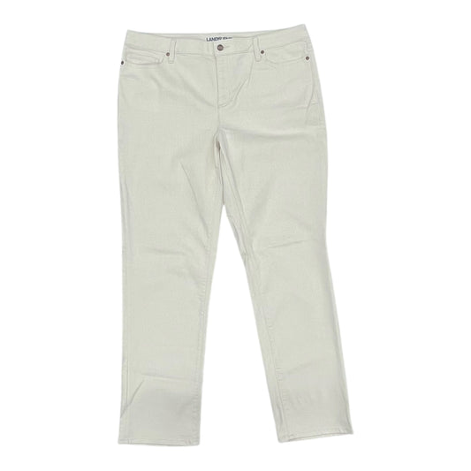 Jeans Straight By Lands End In Cream Denim, Size:18