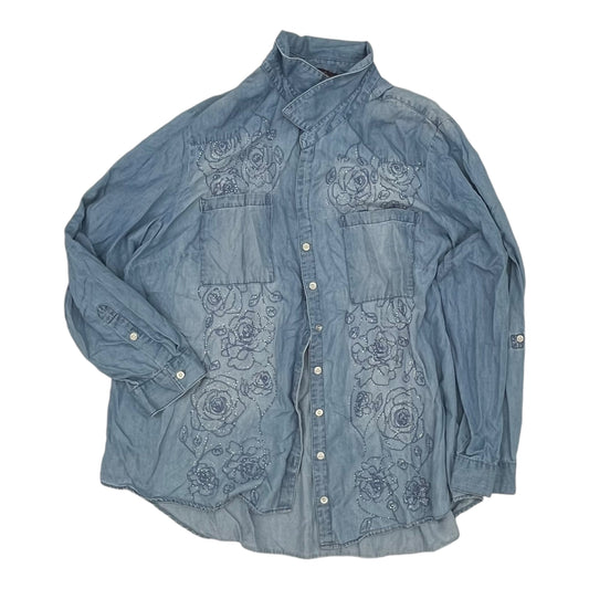 Top Ls By Gloria Vanderbilt In Blue Denim, Size:2X