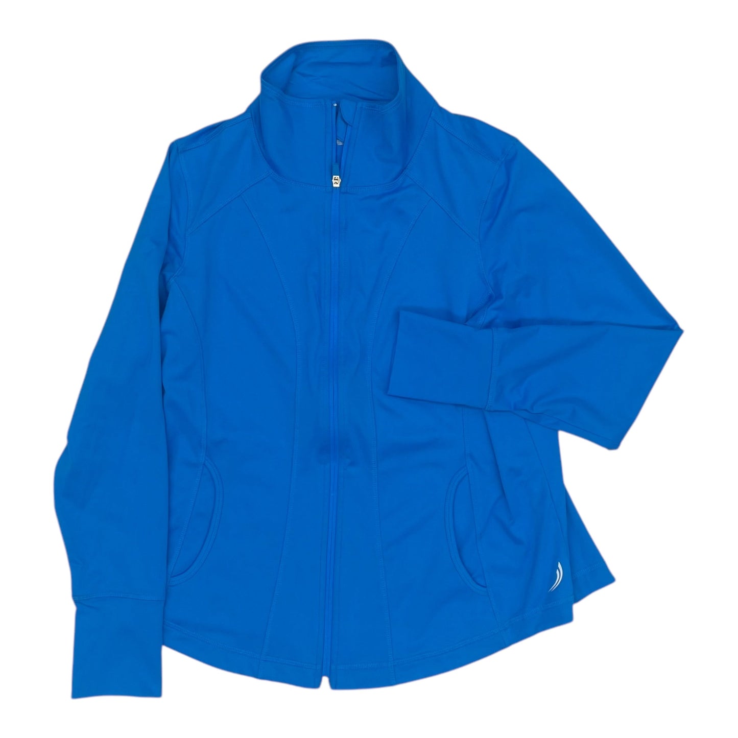 Athletic Jacket By Exertek In Blue, Size:1X