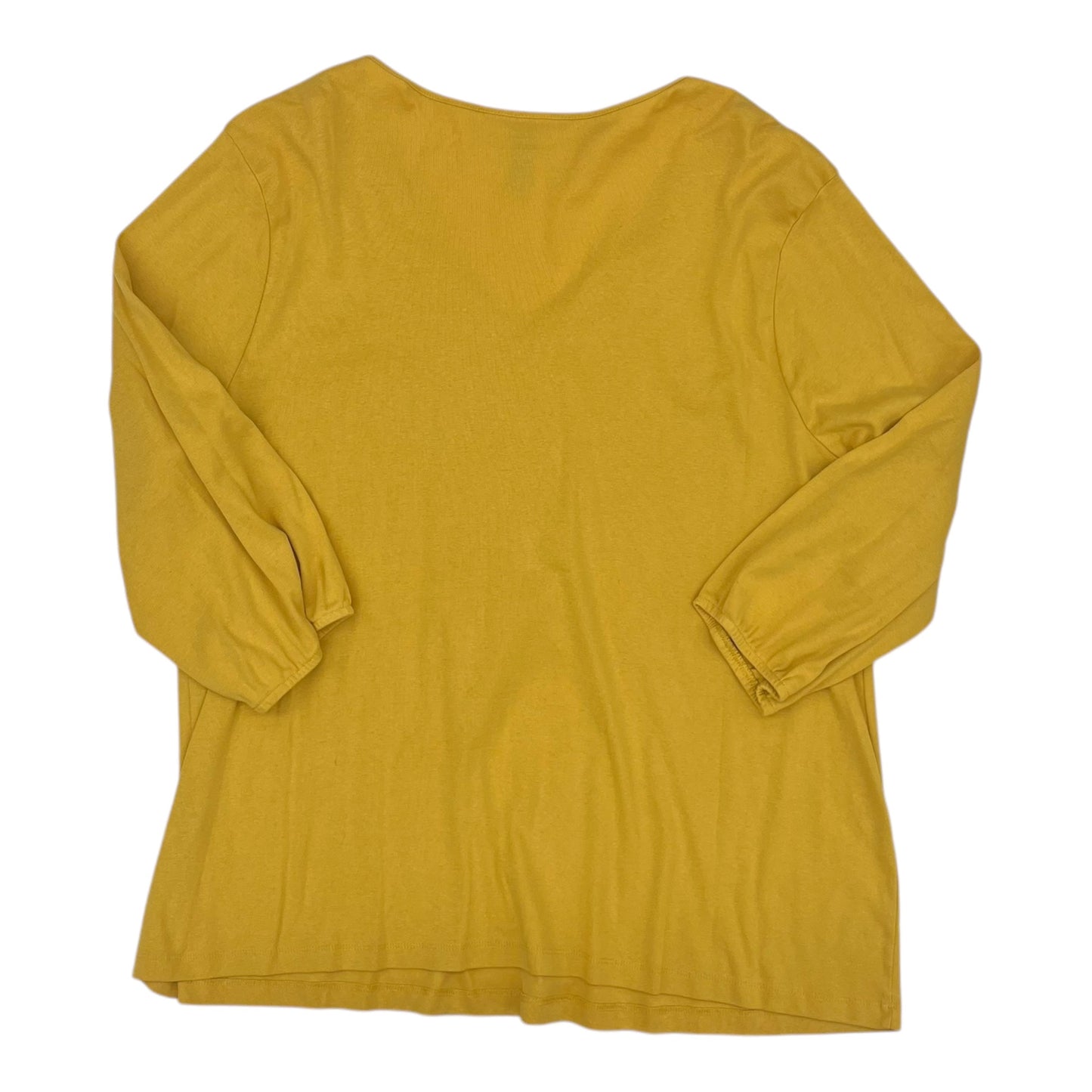 Top 3/4 Sleeve By Karen Scott In Yellow, Size:3X