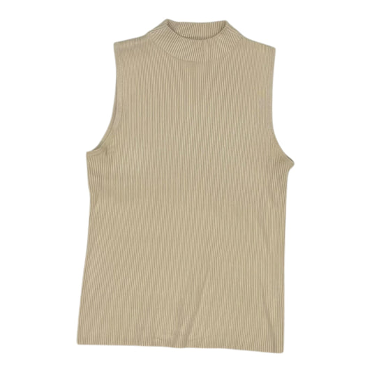 Top Sleeveless Designer By Halston In Tan, Size:S