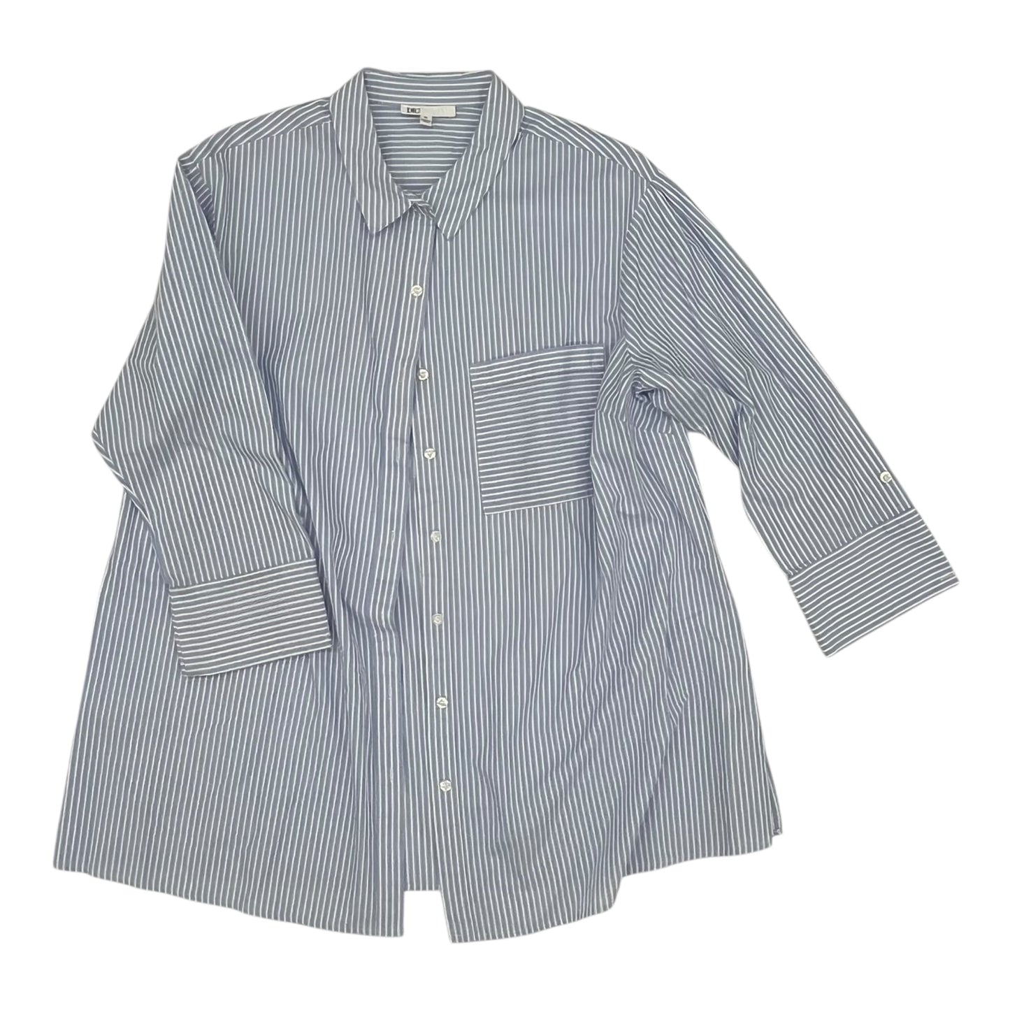 Top Ls By Dr2 In Blue & Cream, Size:1X