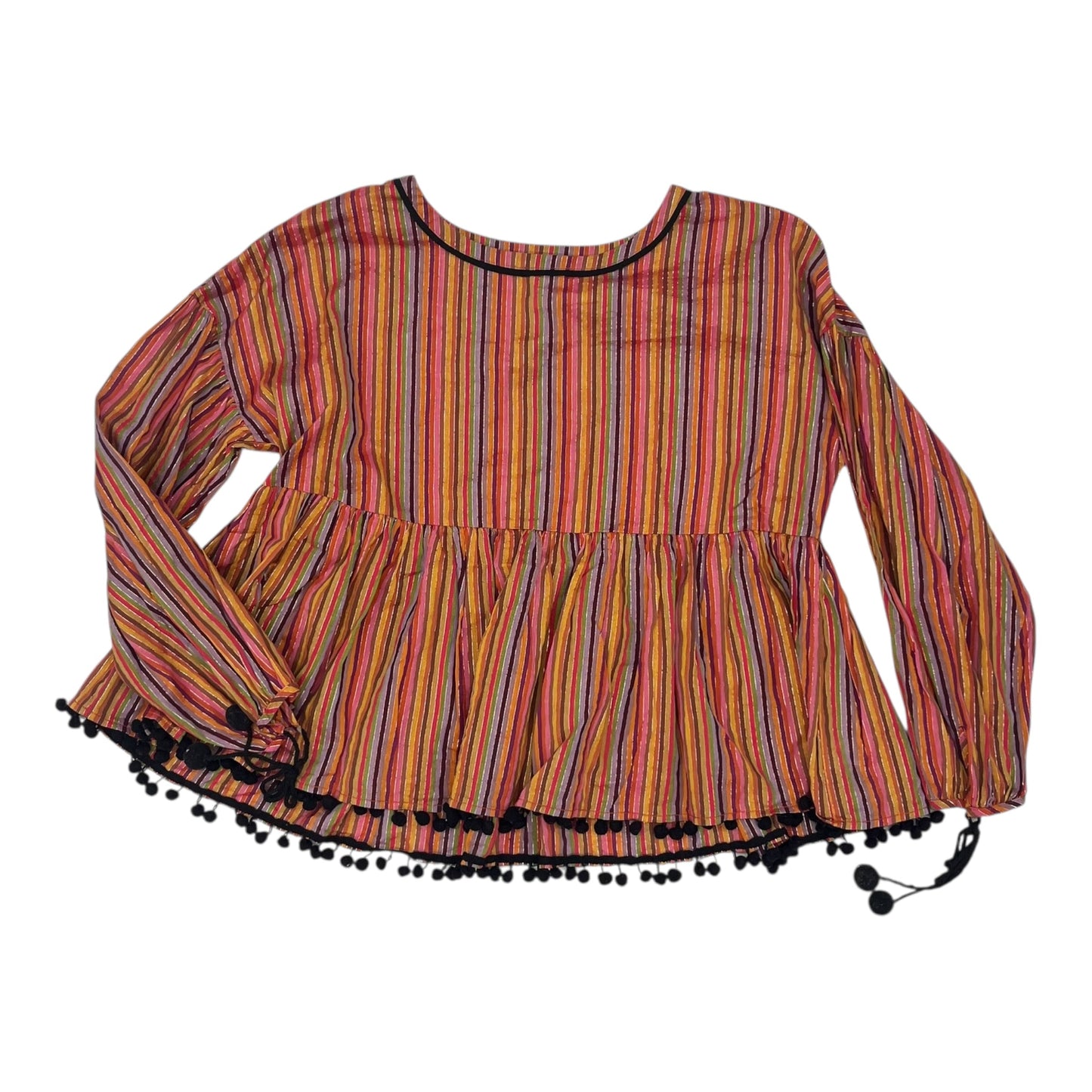 Blouse Ls By Amaryllis In Striped Pattern, Size:M