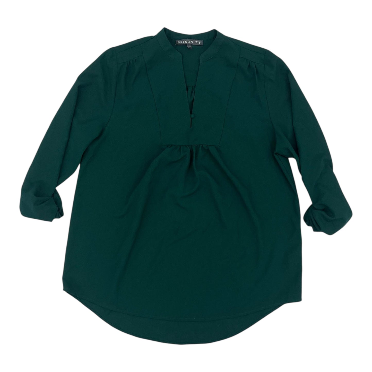 Blouse 3/4 Sleeve By Brixon Ivy In Green, Size:L