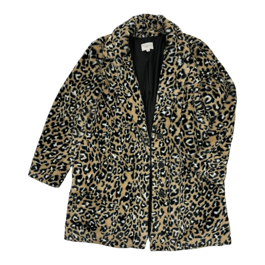 Coat Faux Fur & Sherpa By Loft In Animal Print, Size:L