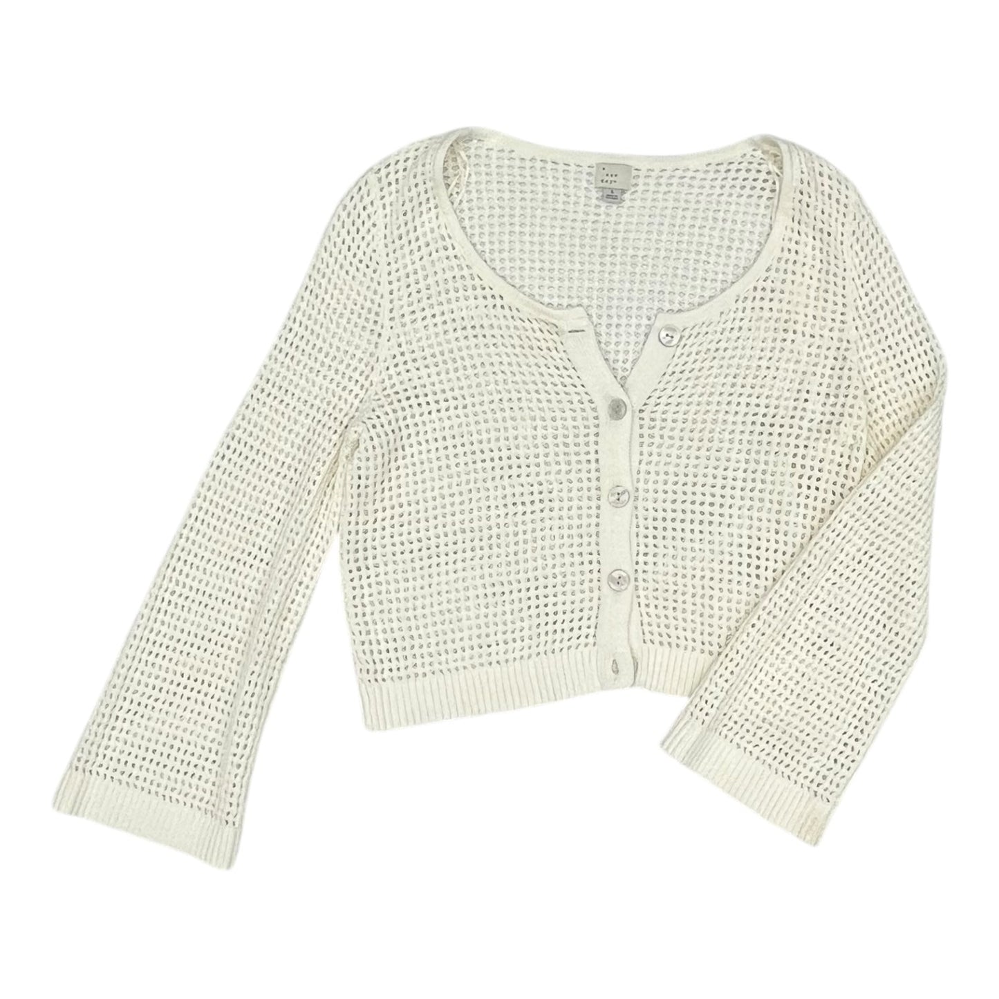 Sweater Cardigan By A New Day In Cream, Size:L