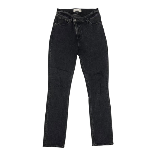 Jeans Straight By Abercrombie And Fitch In Black Denim, Size:4