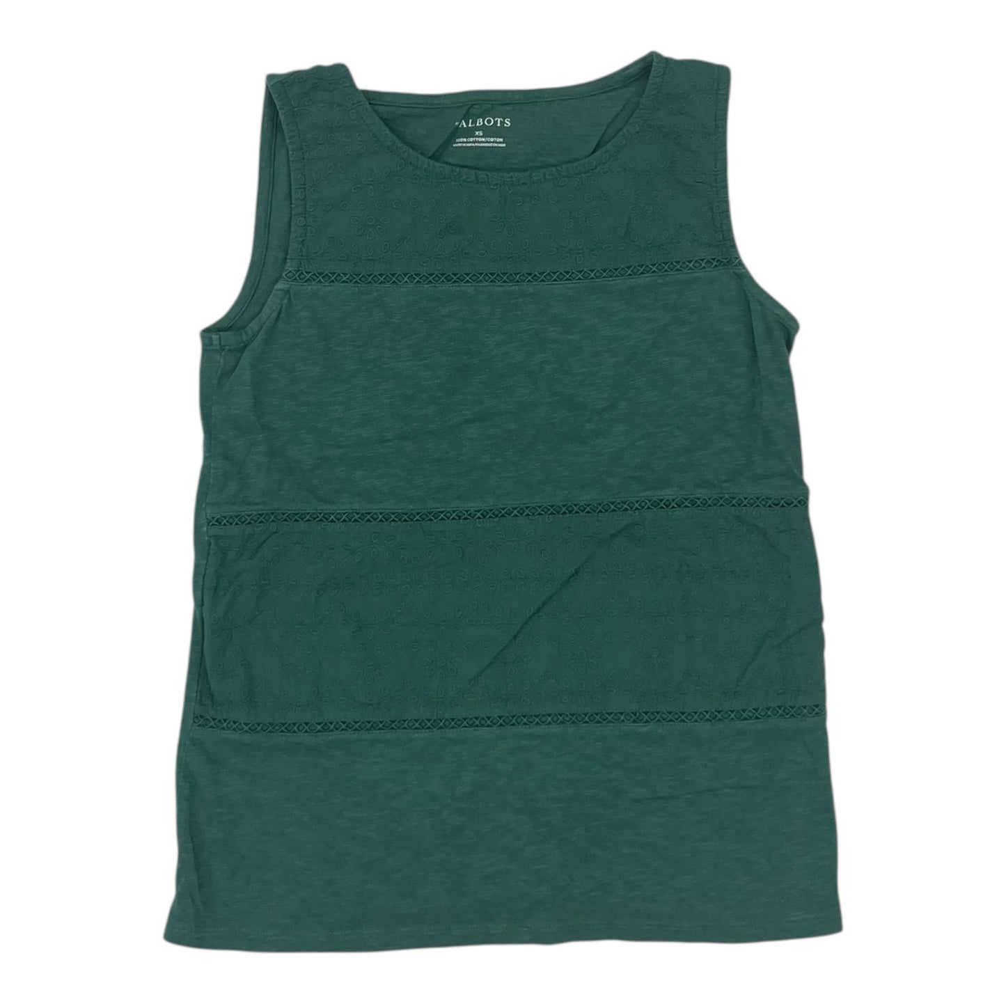 Tank Top By Talbots In Green, Size:Xs