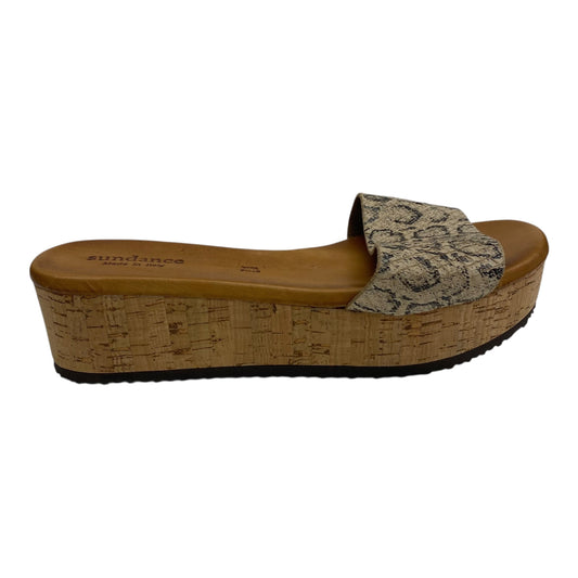 SANDALS HEELS PLATFORM by SUNDANCE in SNAKESKIN PRINT, Size:9.5