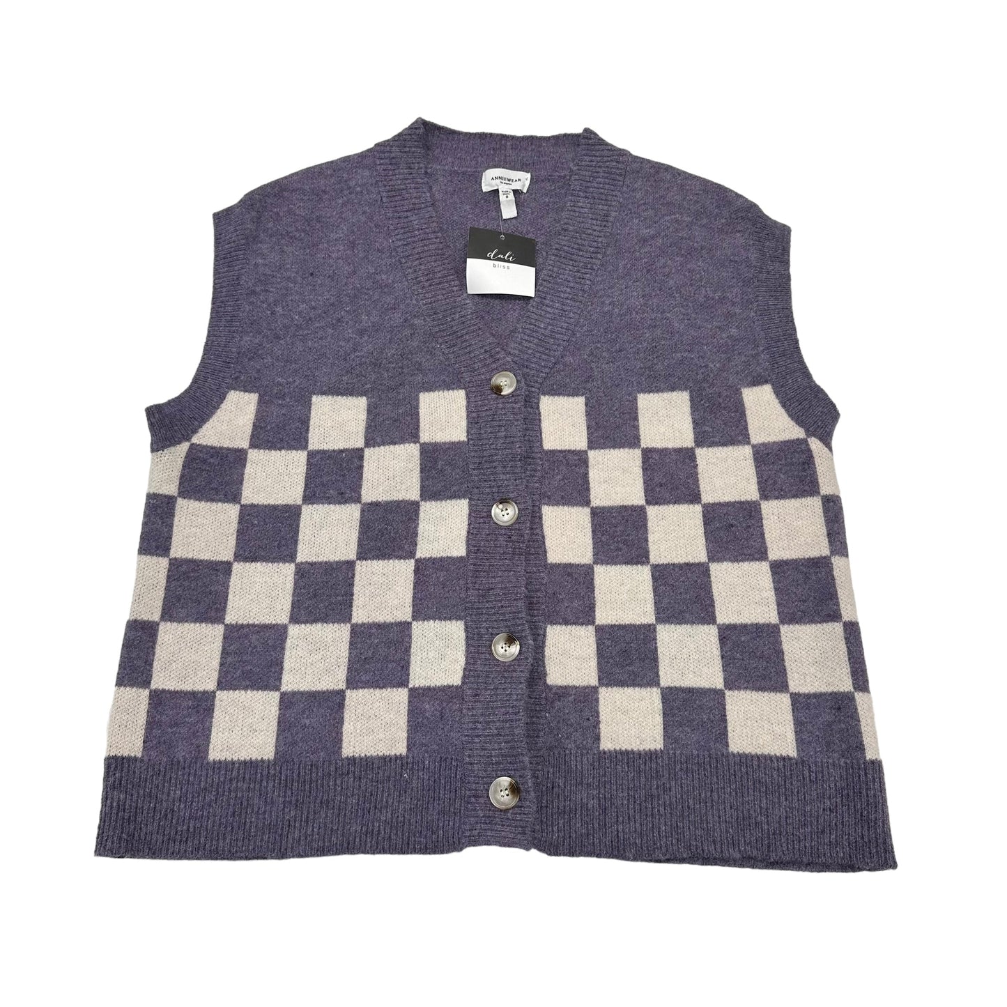 PURPLE    CLOTHES MENTOR VEST SWEATER, Size S