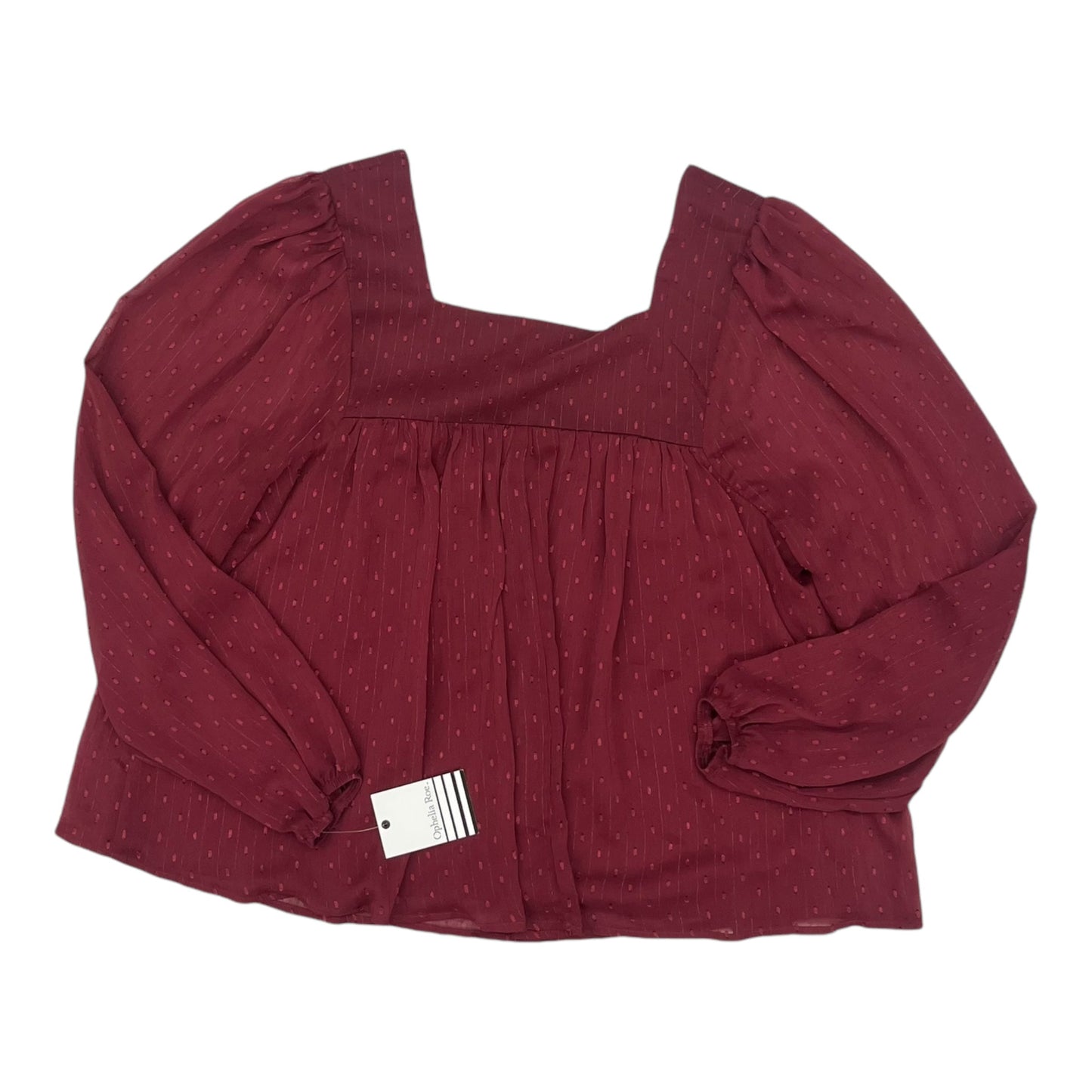 Blouse Ls By Ophelia Roe In Red, Size:L