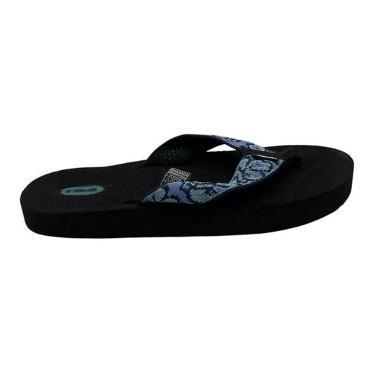 Sandals Flip Flops By Teva In Black & Blue, Size:10