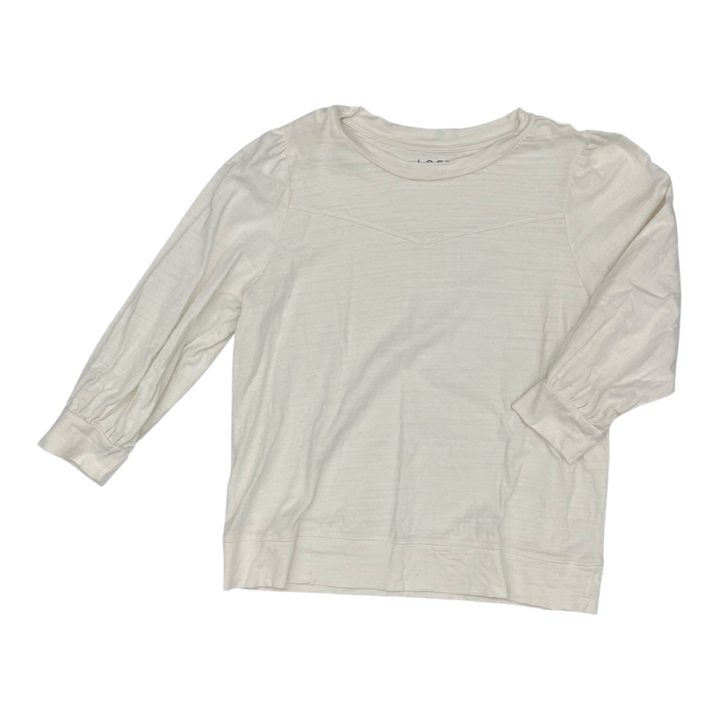 Top Ls Basic By Loft In Cream, Size:Xxl