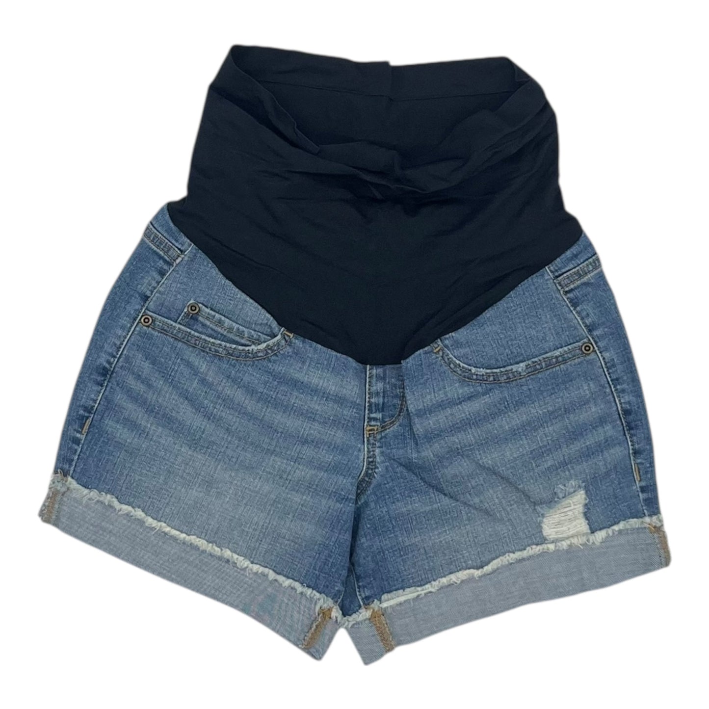MATERNITY SHORTS by A GLOW in BLUE DENIM, Size:2